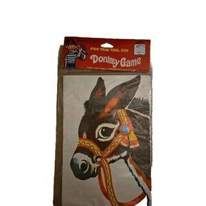 Vintage Pin the Tail on the Donkey Party Game Amscan Made in Hong Kong - NEW